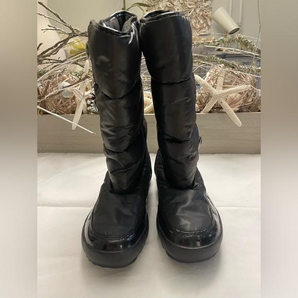 COACH POLINA BLACK NYLON PUFFER BOOTS SIZE 6B - Picture 4 of 14